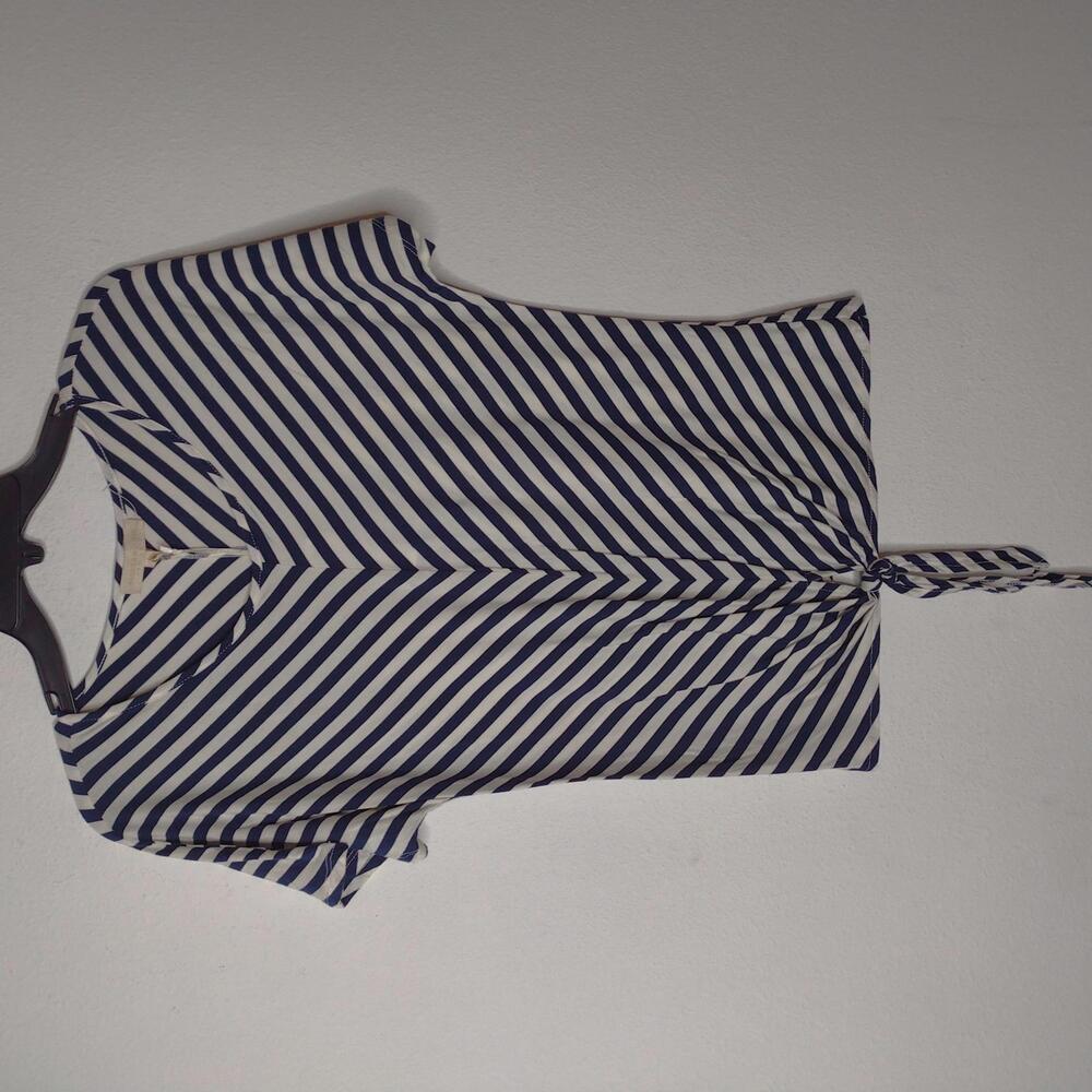 NWT Parker & Quinn Women's Navy/White Striped Blouse Size Large